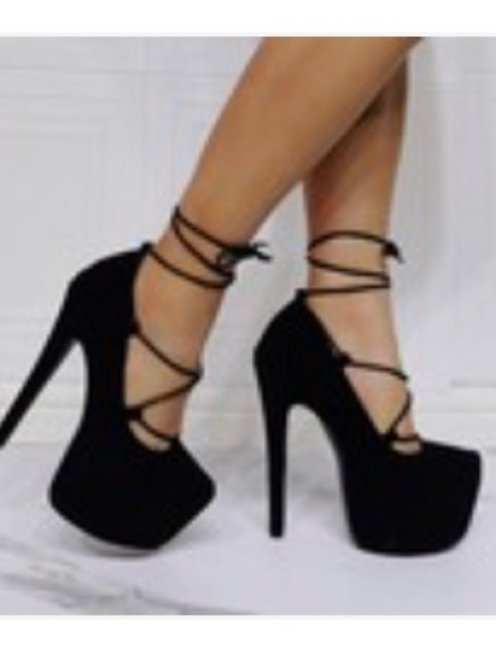 Platform ankle lace stiletto